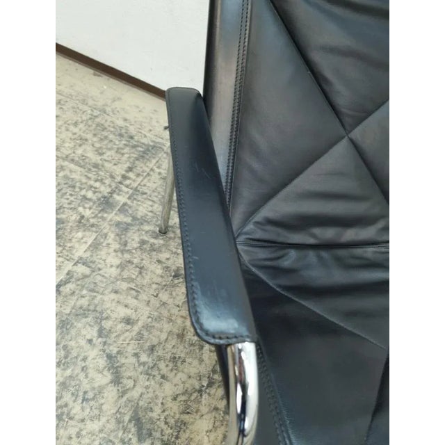 Set of Armchair with Stool in Real Leather by Strässle Hans Eichenberger, 1976 For Sale - Image 10 of 13