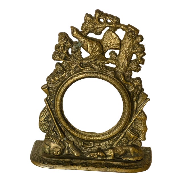 Antique Bronze Black Forest Frame Watch Stand For Sale