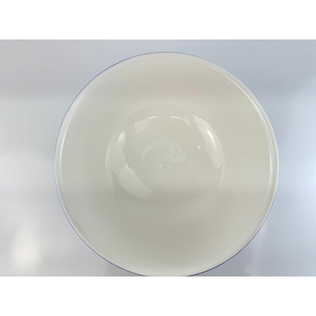 Vintage Italian Blue Ceramic Basketweave Bowl For Sale In Little Rock - Image 6 of 11