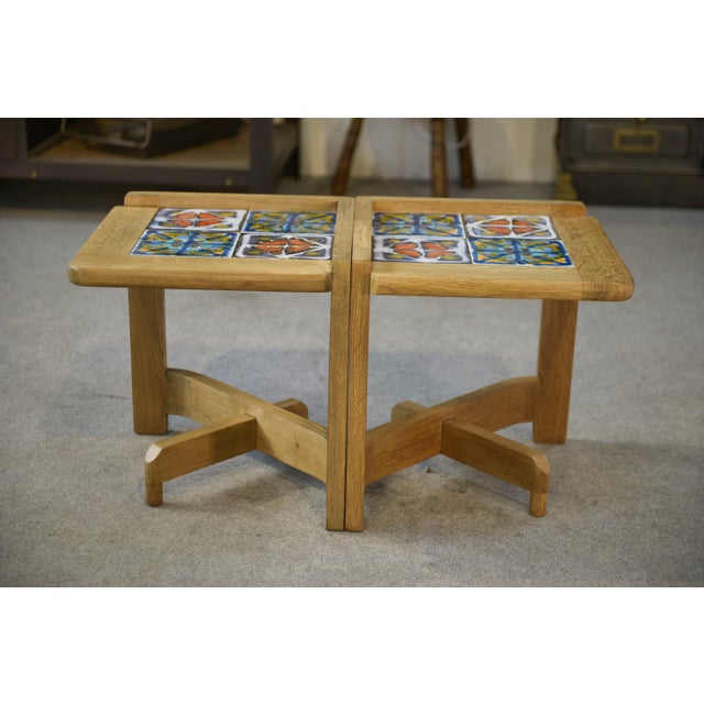 Bedside Tables by Guillerme and Chambron for Votre Maison, 1950s, Set of 2 For Sale - Image 9 of 12