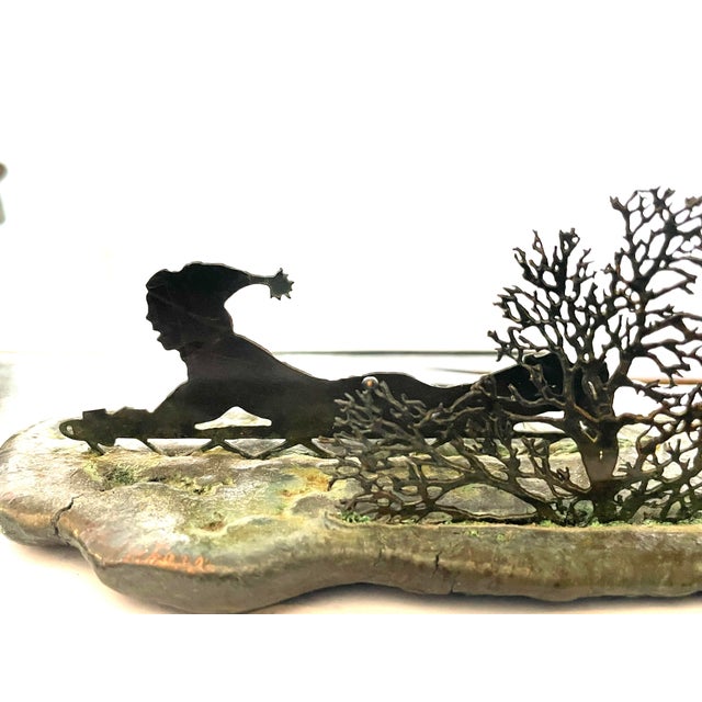 Bronze 1960s Bijan Bronze Sledder Sculpture For Sale - Image 8 of 11