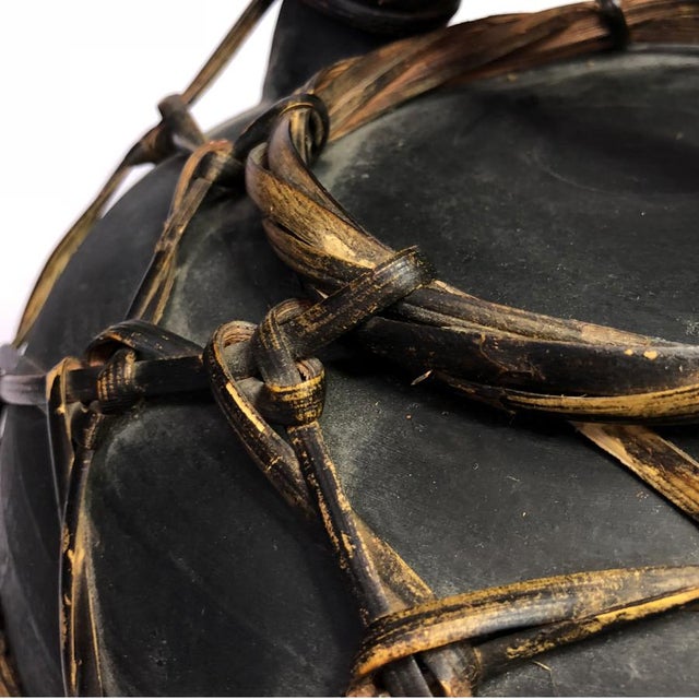 Primitive African Tribe Earthenware Weaved Clay Water Pitcher For Sale - Image 9 of 12