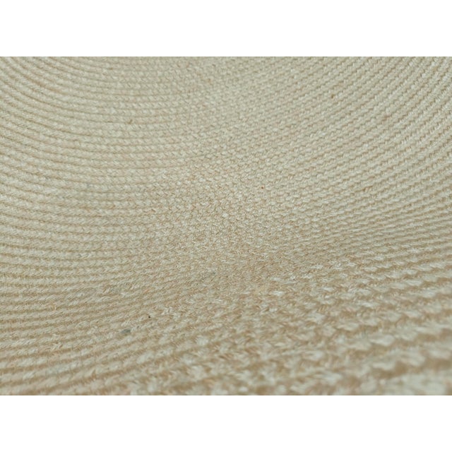 Minimalist Natural Nylon Braided Round Rug For Sale - Image 6 of 11