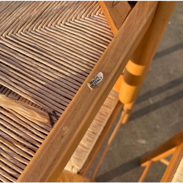 Postmodern Lowenstein Padova Dowel Wood Counter Height Bar Stool Chairs Set of 3 For Sale - Image 4 of 10