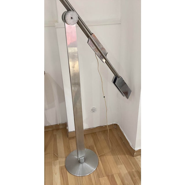 Vintage Italian Adjustable Aluminum Floor Lamp, 1970s For Sale - Image 6 of 15