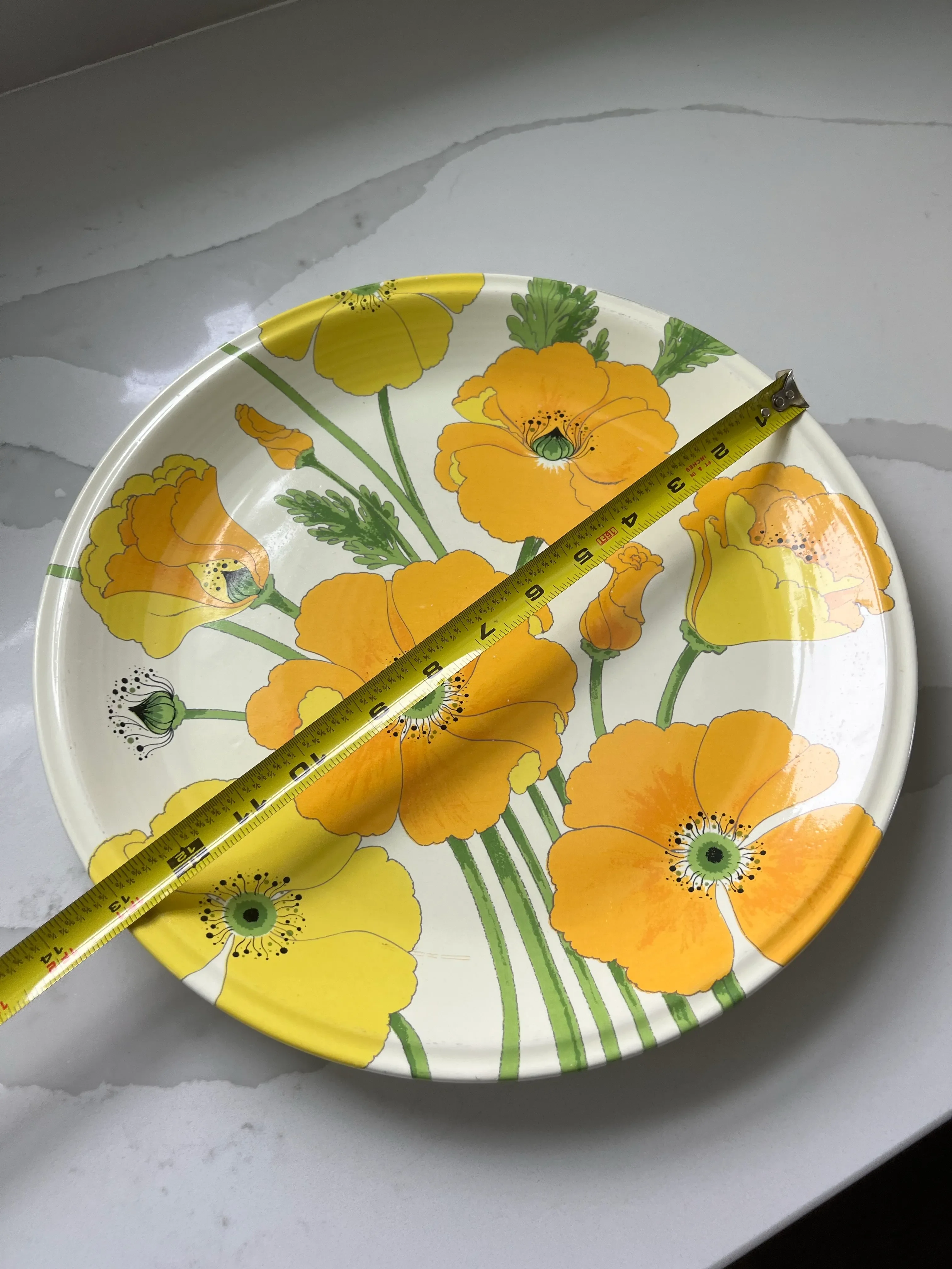 Mid Century 13” Platter by Metlox Poppytrail Wild Poppy | Chairish