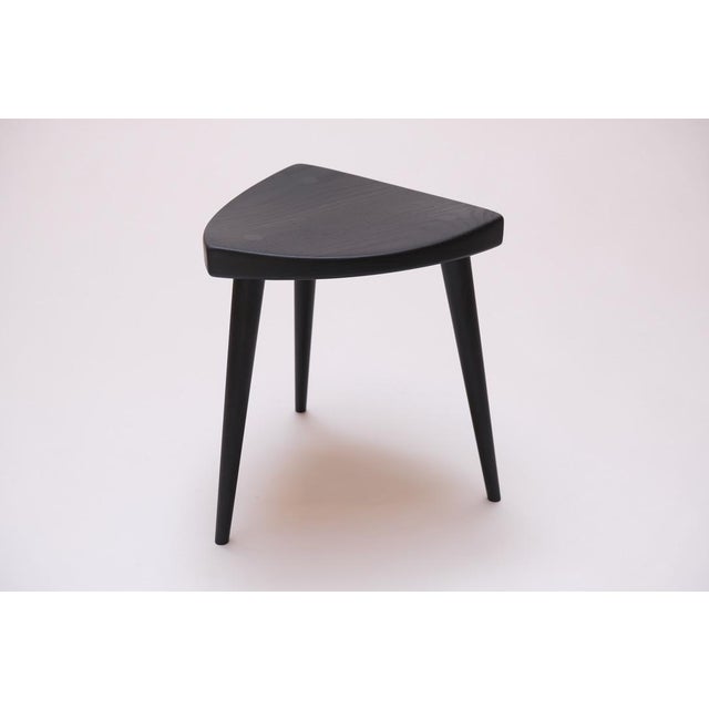 2020s Nakashima Inspired Low Stool Three Legs, Danish Design For Sale - Image 5 of 5