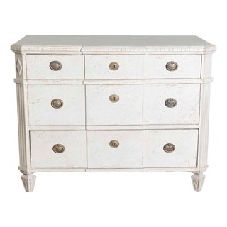 Mid 20th Century Swedish Gustavian Style Painted Chest of Drawers For Sale