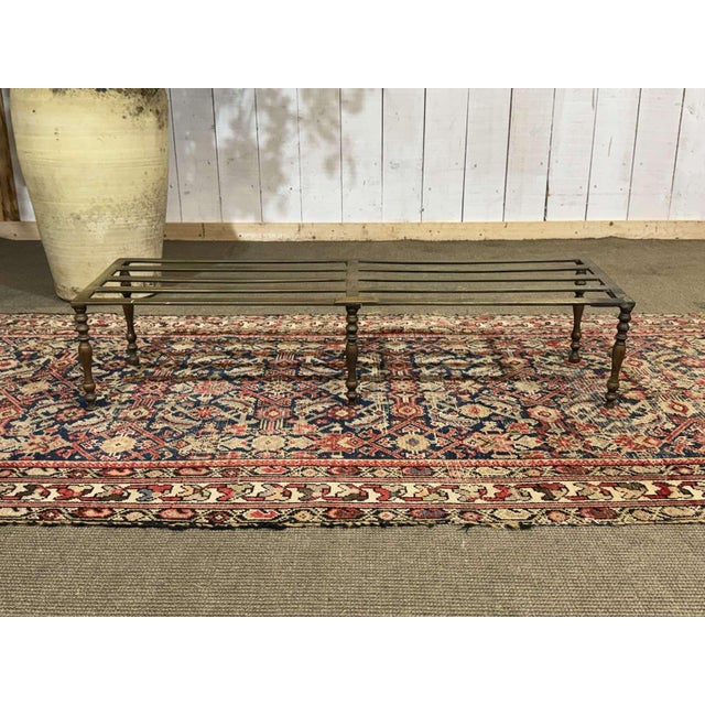 Metal Antique English Brass Fireplace Bench, 1800s For Sale - Image 7 of 7