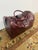 Italian Embossed Crocodile Travel Satchel Bag, Maroon For Sale - Image 3 of 13