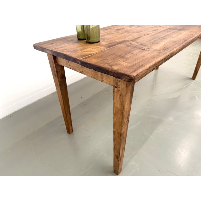 Pine Farmhouse Table with Tapered Legs, 1950s For Sale - Image 14 of 18