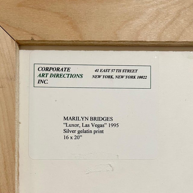 Marilyn BridgesVintage Silver Gelatin Photograph Print "Luxor, Las Vegas" Marilyn Bridges Photo, 1995 For Sale - Image 4 of 4