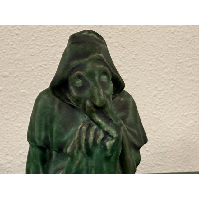 Early 20th Century Atlantic Terracotta Company Arts and Crafts Pottery Lidded Box Gnomes Grotesque For Sale - Image 13 of 17