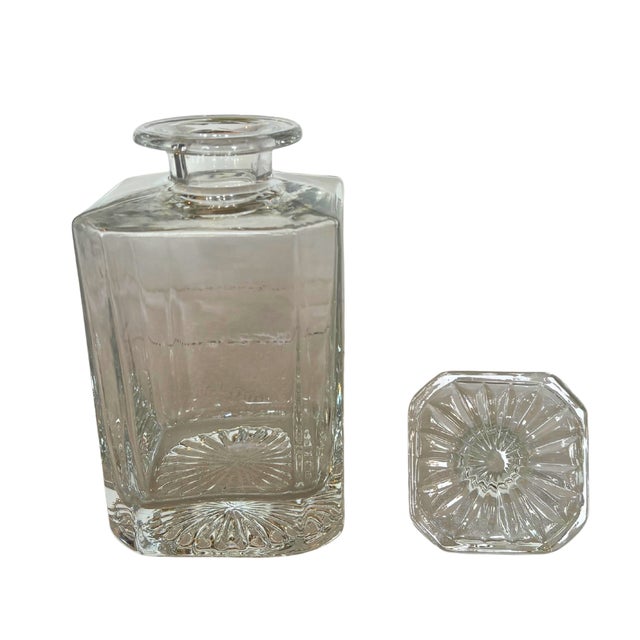 1930s Vintage Decanter and Whiskey Glasses by Cristal De Reims, 1930, Set of 3 For Sale - Image 5 of 11