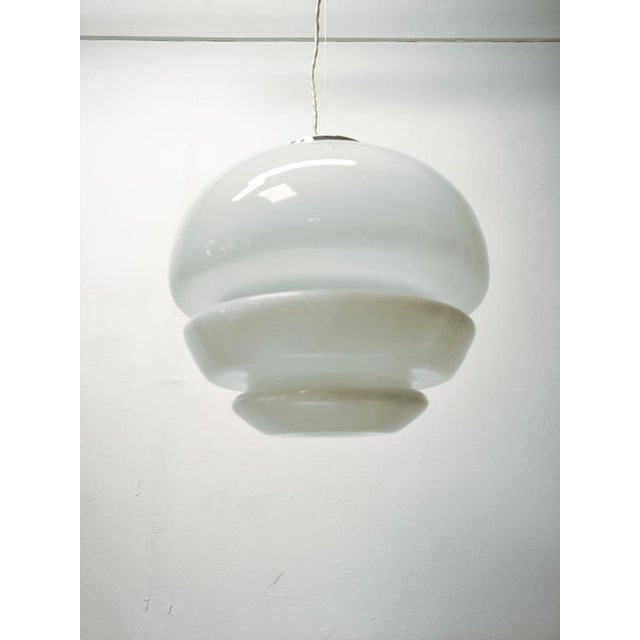 Milky White Murano Suspension, 1970s For Sale - Image 11 of 11