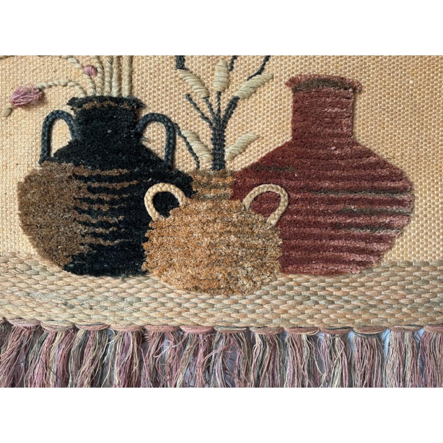1980's Vintage Organic Boho-Chic Mixed Media Fiber Art Wall Hanging Tapestry For Sale In Miami - Image 6 of 9