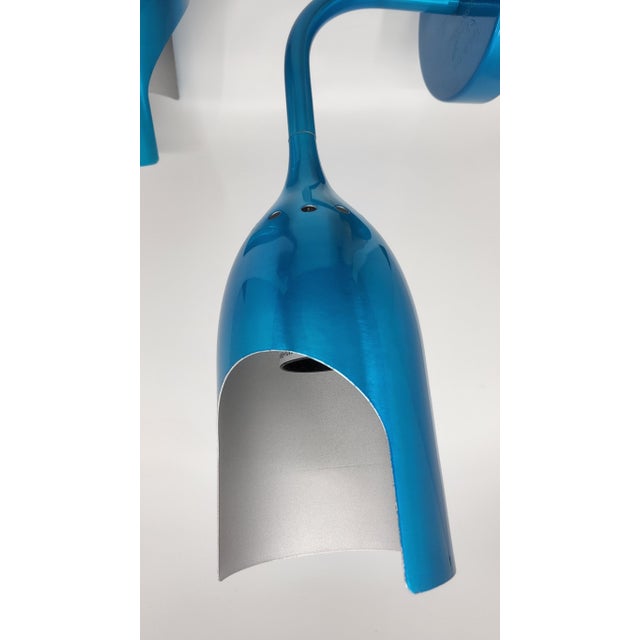Tsé Tsé Adjustable Wall Lights in French Blue Aluminum, Set of 2 For Sale - Image 9 of 13