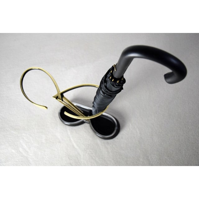 Metal Mid-Century Brass Umbrella Stand For Sale - Image 7 of 14
