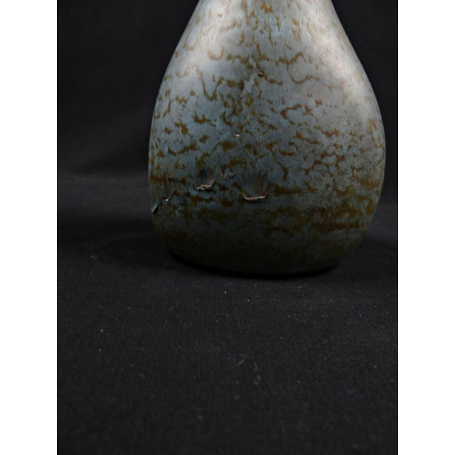 Large Art Deco Multi-Layered Glass Vase with Green Marble Effect by André Delatte for Delatte Nancy, 1920s For Sale - Image 6 of 14