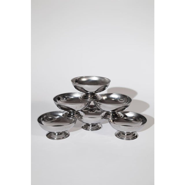 Metal Vintage French Dessert Coupes #2- Set of 6 For Sale - Image 7 of 10