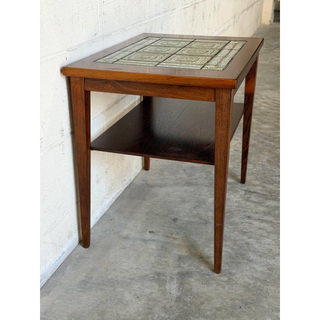 Rectangular Rosewood Ceramic Tile-Top Coffee Table With Lower Shelf Mid-Century Modern 1970s For Sale - Image 10 of 11