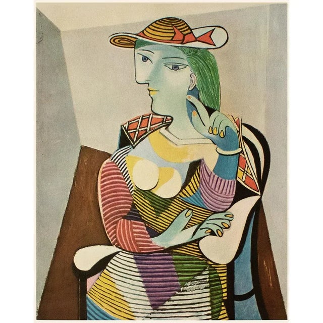 1954 After Pablo Picasso "Woman With a Hat", Period First Italian Edition Offset Lithograph For Sale - Image 13 of 13