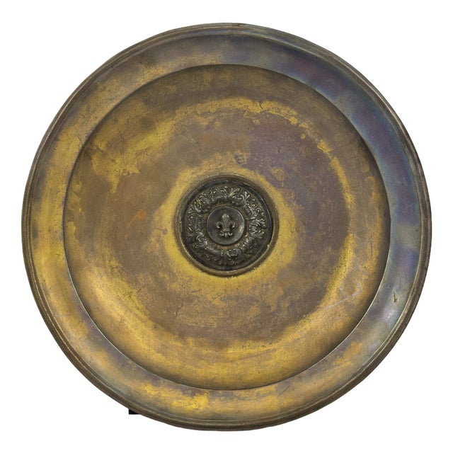 Late-18th Century Italian Decorative Pewter Alms Plate For Sale