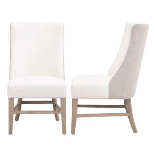 Essentials For Living Duet Performance Fabric White Armless Head Chair - Set of 2 For Sale