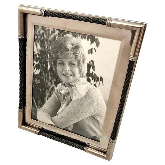 Silver Plate Picture Frame with Woven Cable Details For Sale - Image 10 of 10