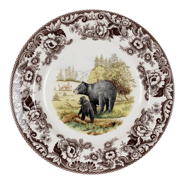 Spode Woodland American Wildlife Dinner Plate 10.5", Blk Bear For Sale