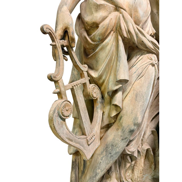 Monumental Bronze Wall Fountain With Muses, Lion's Head & Swan Motif – 94” Tall For Sale In Dallas - Image 6 of 8