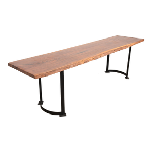 Nakashima Style Modern Studio Crafted Monumental Live Edge Solid Walnut Slab Iron Base Console Table