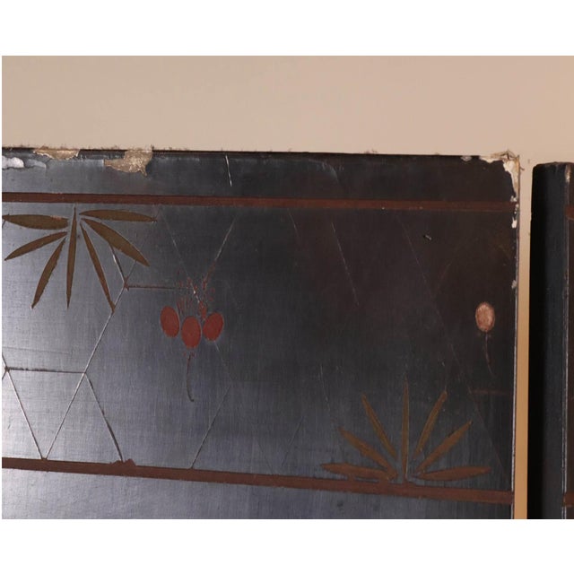 Vintage Four-Paneled Chinese Coromandel-Style Room Divider Screen For Sale - Image 13 of 13