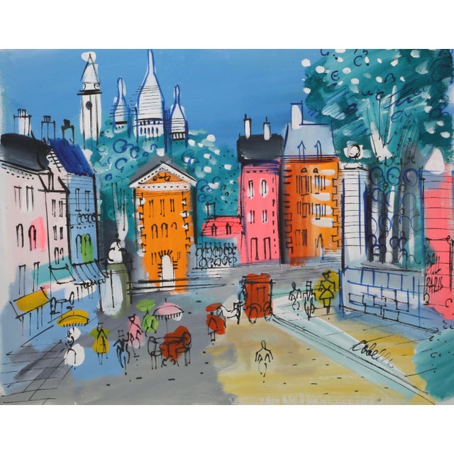 Paris Plaza, Charles Cobelle Acrylic on Canvas Painting For Sale