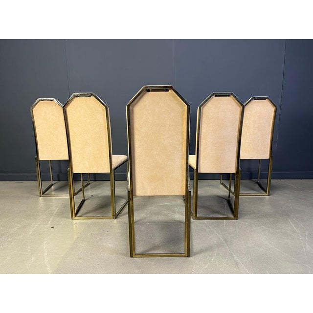 Vintage Brass Dining Chairs from Belgochrom, 1970s, Set of 6 For Sale - Image 10 of 13
