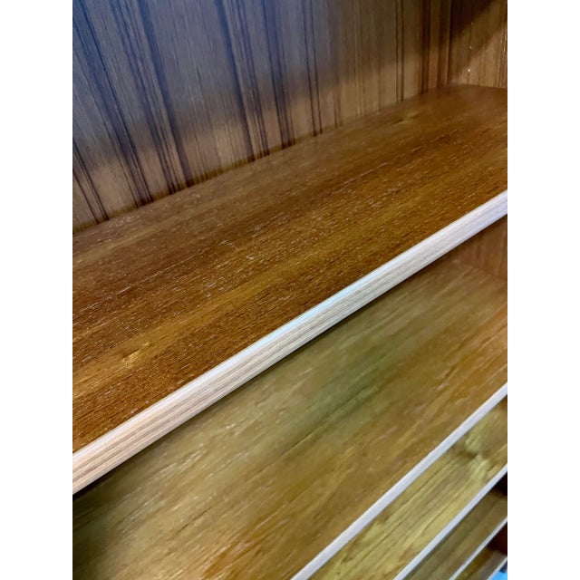 Brown Vintage Mid Century Modern Danish Bookcase With Adjustable Shelves. Circa 1970s For Sale - Image 8 of 13