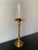 Metal Mid 20th Century Large Brass Palm Taper Candle Holder With Glass Hurricane For Sale - Image 7 of 7