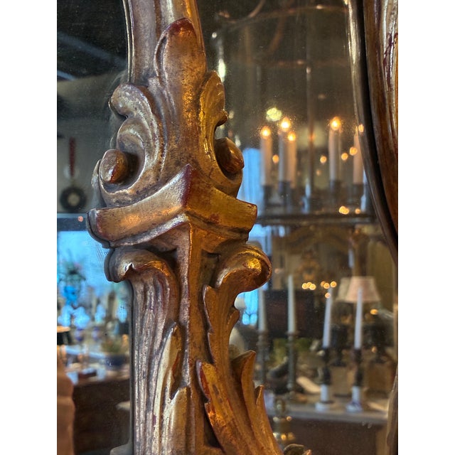 Gold 18th Century Pair of French Gilded Mirrors With Chinese Cranes For Sale - Image 8 of 12