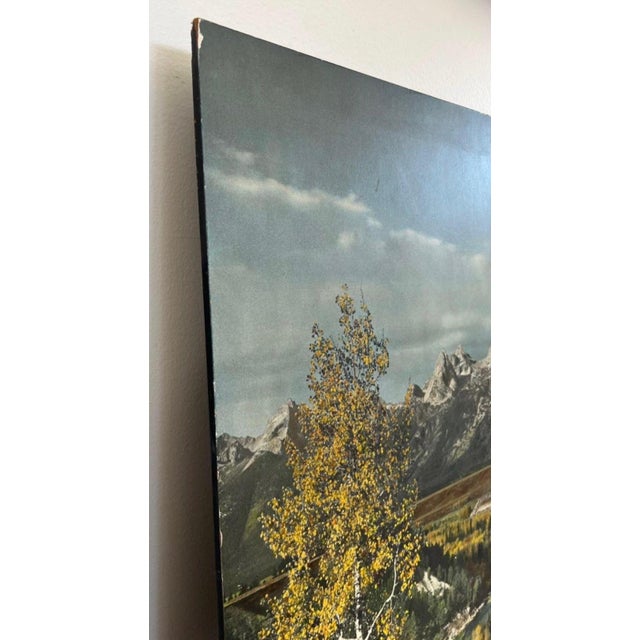 Blue Vintage Mountain Landscape Photographic Print on Board, Autumn Scenic Wall Art.. For Sale - Image 8 of 10