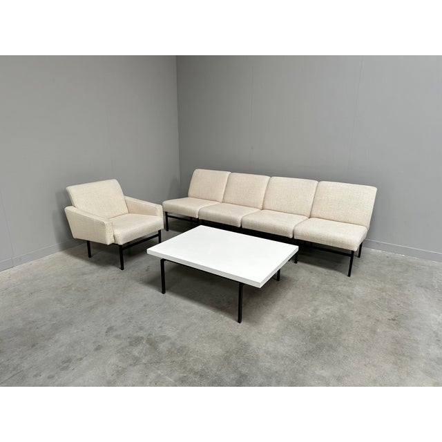 Mid-Century Modern Mid-Century Modern Chairs and Coffee Table, 1960s, Set of 6 For Sale - Image 3 of 15