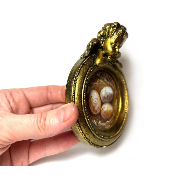 Framed Nest Original Painting Victorian Style Art Angel Decor by Valeriya Serova For Sale - Image 4 of 12