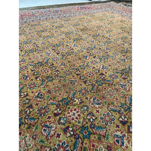 Circa 1930's Rug with Mustard Saffron & Salmon Colors 9.3. X 12.3 For Sale - Image 11 of 13