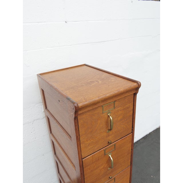 Wood Early 1900s Tiger Oak File Cabinet Cupboard 6411 For Sale - Image 7 of 18