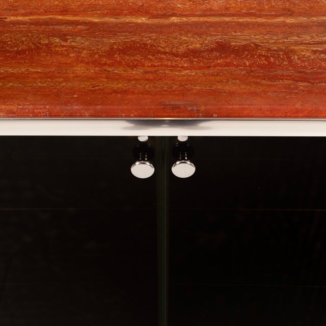 Marble and Leather Tucroma Sideboard by Guido Faleschini for i4 Mariani, 1970 For Sale - Image 12 of 18