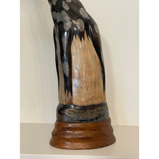 Late 20th Century Tribal Wood Carved Giraffe Tabletop Figurine For Sale - Image 5 of 9