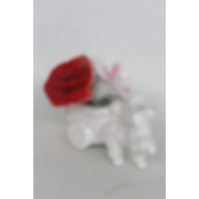White Thorley Bone China Figurine Poodle Pulling Cart of Flowers Made in England 5156b For Sale - Image 8 of 18