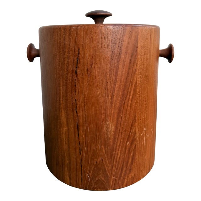 Vintage Digsmed Teak Wood Ice Bucket Mid Century Danish Modern For Sale