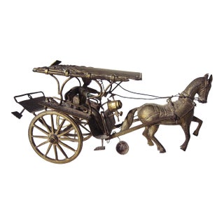 Antique Djokja Indonesian Silver Carriage With Horse For Sale