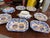 Italian 1970s Italian Blue and White Hand Painted Serving Dishes With Gold Accents- Set of 11 For Sale - Image 3 of 12