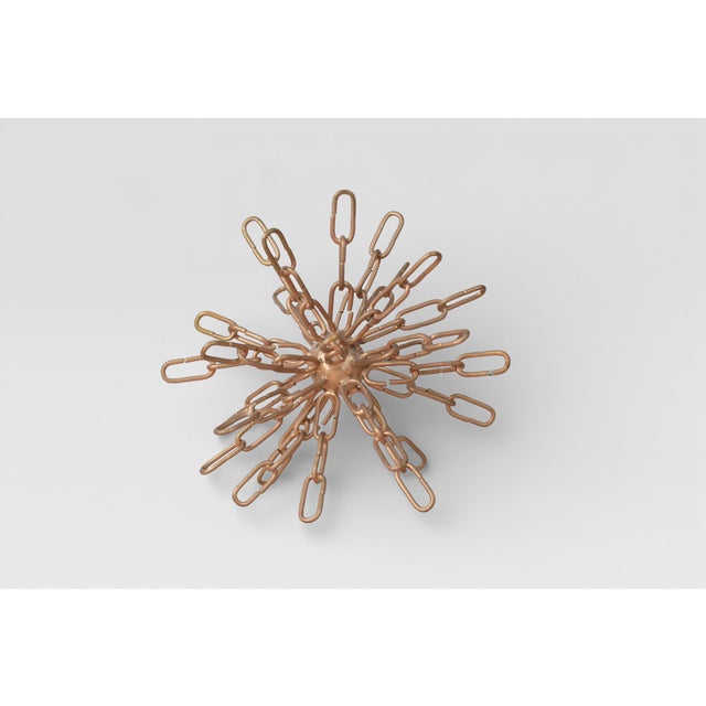 Gold Mid 20th Century Atomic Starburst Gold Metal Chain Sculpture For Sale - Image 8 of 11